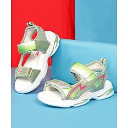 Cute Walk by Babyhug Sandals with Velcro Closure & Floral Print - Pink
