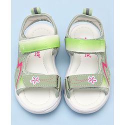 Cute Walk by Babyhug Sandals with Velcro Closure & Floral Print - Pink