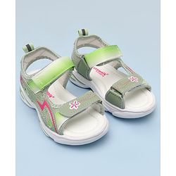 Cute Walk by Babyhug Sandals with Velcro Closure & Floral Print - Pink