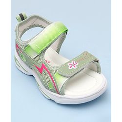 Cute Walk by Babyhug Sandals with Velcro Closure & Floral Print - Pink