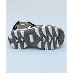 Cute Walk by Babyhug Sandals With Velcro Closure & Football Applique - Grey