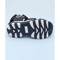 Cute Walk by Babyhug Sandals With Velcro Closure & Football Applique - Grey