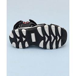 Cute Walk by Babyhug Sandals With Velcro Closure & Football Applique - Black