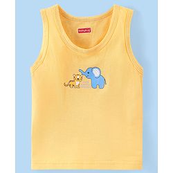 Babyhug 100% Cotton Sleeveless Vest Animal Print Pack of 3 - Yellow