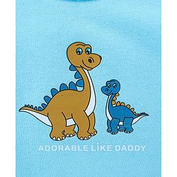 Babyhug 100% Cotton Single Jersey Knit Sleeveless Sandos with Stripes & Dino Print Pack of 3 - White Blue & Orange