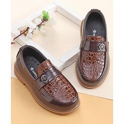 Cute Walk by Babyhug Slip On Formal Shoes- Dark Brown
