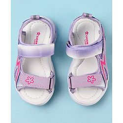 Cute Walk by Babyhug Sandals with Velcro Closure Floral Print - Purple