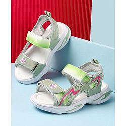 Cute Walk by Babyhug Sandals with Velcro Closure Floral Print - Green