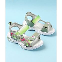 Cute Walk by Babyhug Sandals with Velcro Closure Floral Print - Green