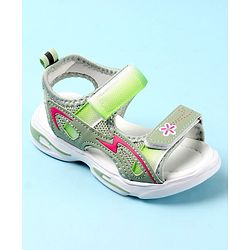 Cute Walk by Babyhug Sandals with Velcro Closure Floral Print - Green