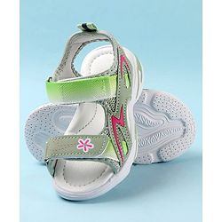 Cute Walk by Babyhug Sandals with Velcro Closure Floral Print - Green