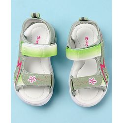 Cute Walk by Babyhug Sandals with Velcro Closure Floral Print - Green