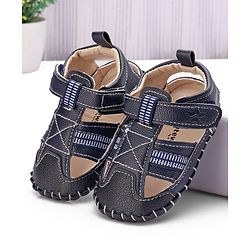 Cute Walk by Babyhug Booties with Velcro Closure - Navy Blue