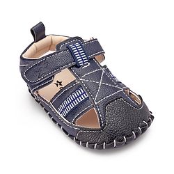 Cute Walk by Babyhug Booties with Velcro Closure - Navy Blue