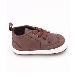 Cute Walk by Babyhug Booties with Lace Up Closure-  Brown