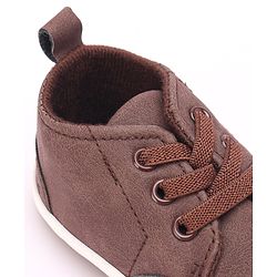 Cute Walk by Babyhug Booties with Lace Up Closure-  Brown
