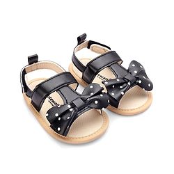 Cute Walk by Babyhug Velcro Closure Booties Bow Applique - Black
