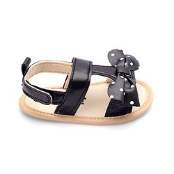 Cute Walk by Babyhug Velcro Closure Booties Bow Applique - Black
