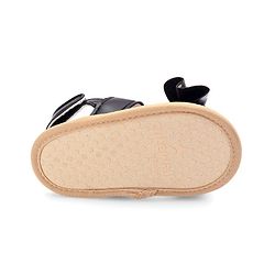 Cute Walk by Babyhug Velcro Closure Booties Bow Applique - Black