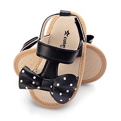 Cute Walk by Babyhug Velcro Closure Booties Bow Applique - Black