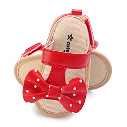 Cute Walk by Babyhug Velcro Closure Booties Bow Applique - Black