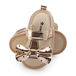 Cute Walk by Babyhug Velcro Closure Booties Bow Applique - Black
