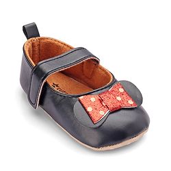 Cute Walk by Babyhug Velcro Closure Booties Bow Applique - Black