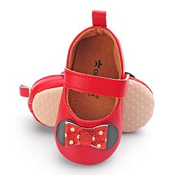 Cute Walk by Babyhug Velcro Closure Booties Bow Applique - Black