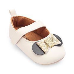 Cute Walk by Babyhug Velcro Closure Booties Bow Applique - Black