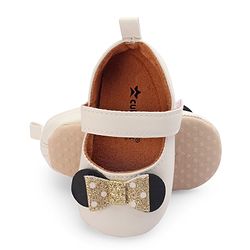 Cute Walk by Babyhug Velcro Closure Booties Bow Applique - Black