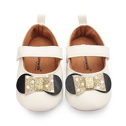 Cute Walk by Babyhug Velcro Closure Booties Bow Applique - Black
