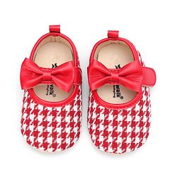 Cute Walk by Babyhug Velcro Closure Booties Bow Applique - Red