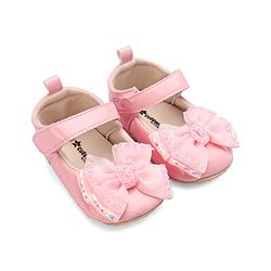 Cute Walk by Babyhug Velcro Closure Booties Bow Applique - Pink