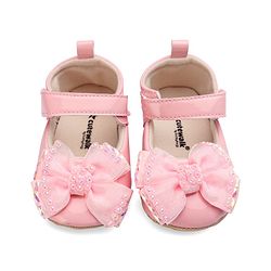 Cute Walk by Babyhug Velcro Closure Booties Bow Applique - Pink