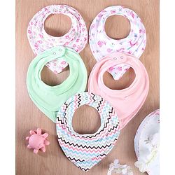 Babyhug Drool Bibs Pack of 5 - Multicolor