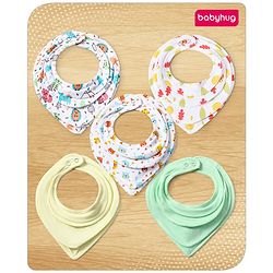 Babyhug Drool Bibs Pack of 5 - Multicolor