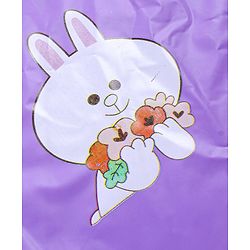 Babyhug Full Sleeves Below Knee Length Raincoat Bunny Print - Purple