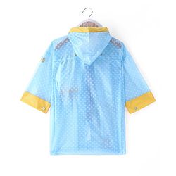 Babyhug Full Sleeves Below Knee Length Hooded Raincoat with Unicorn Print - Sea Blue