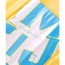 Babyhug Full Sleeves Below Knee Length Hooded Raincoat with Text Print - Yellow