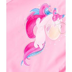 Babyhug Full Sleeves Below Knee Length Raincoat Unicorn Print - Pink