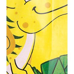 Babyhug Full Sleeves Hooded Below Knee Length Raincoat with Dino Print - Yellow