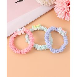 Babyhug Rubber Bands & Scrunchies Sets with Bow Applique Pack of 3 - Multicolor