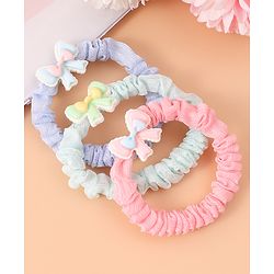 Babyhug Rubber Bands & Scrunchies Sets with Bow Applique Pack of 3 - Multicolor