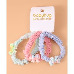 Babyhug Rubber Bands & Scrunchies Sets with Bow Applique Pack of 3 - Multicolor