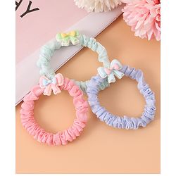 Babyhug Rubber Bands & Scrunchies Sets with Bow Applique Pack of 3 - Multicolor
