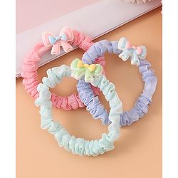 Babyhug Rubber Bands & Scrunchies Sets with Bow Applique Pack of 3 - Multicolor