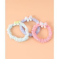 Babyhug Rubber Bands & Scrunchies Sets with Bow Applique Pack of 3 - Multicolor