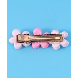 Babyhug Hair Pins And Clips with Floral Applique Free Size Pack of 6 - Pink