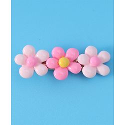Babyhug Hair Pins And Clips with Floral Applique Free Size Pack of 6 - Pink