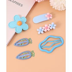 Babyhug Hair Pins And Clips with Floral Applique Free Size Pack of 6 - Pink